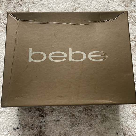 BEBE WEDGES! BRAND NEW!!! Metallic with Tan leather! Size: 6. Comes with Box! - Picture 9 of 17
